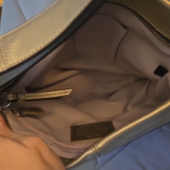 Coach Gold Metallic Pebbled Leather Hobo - Picture 9 of 10